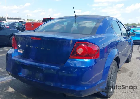 2013 Dodge Avenger Se из США, поврежденный, VIN 1C3CDZAB9DN700926